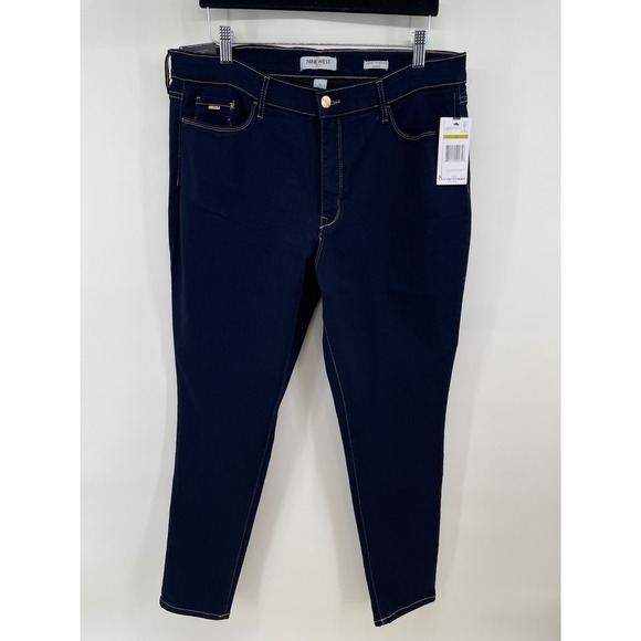Nine West Denim - Nine West Cigarette Mid Rise Skinny Jeans Dark Rinse Indigo Blue‎ Womens 14 NWT